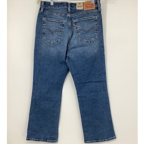 Levis Womens 29 Blue Medium Wash 725 Kick Bootcut Jeans High Rise Stretch F4-4 - Picture 3 of 9